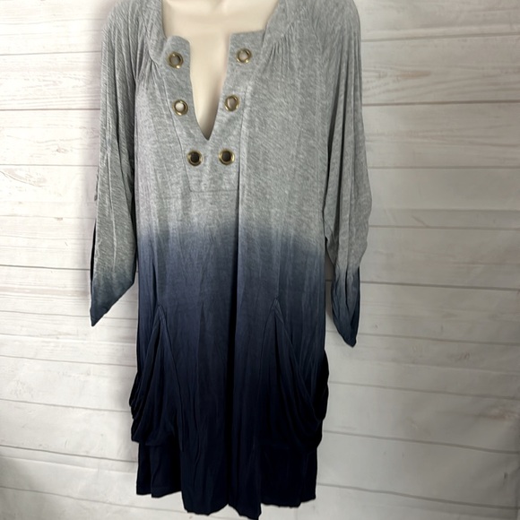 Blue Curl Beach Wear Size Small Blue & Gray Swim Coverup Beach Lounge Dress Soft - Picture 3 of 9